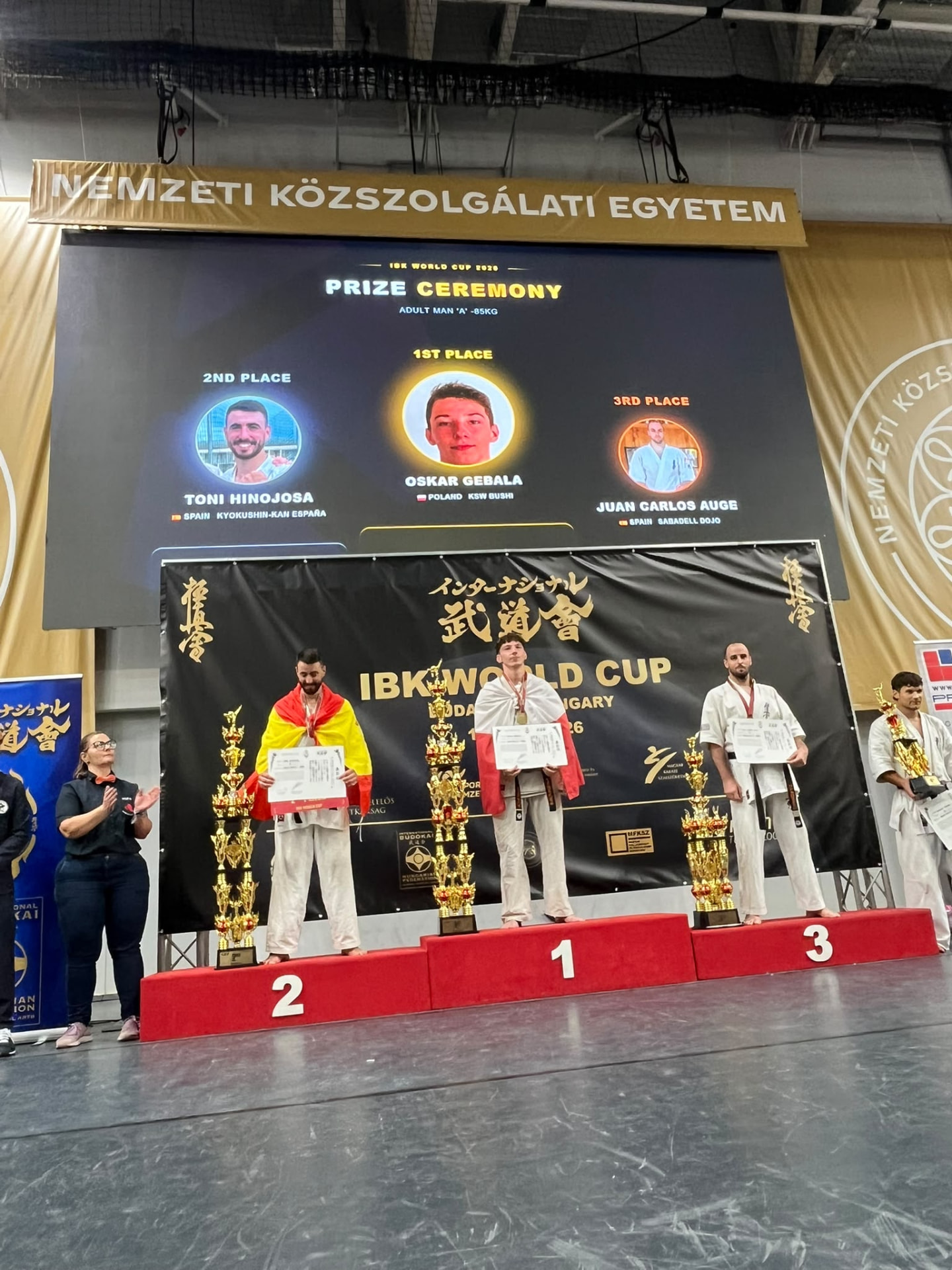 IBK World Cup 2026 · Podio Senior masculino -85 kg · Toni Hinojosa, subcampeón